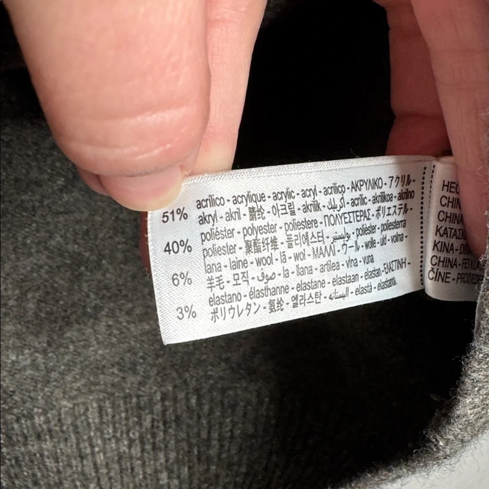 Zara Cardigan Metallic Buttons Grey Brown Size Small - Picture 5 of 8